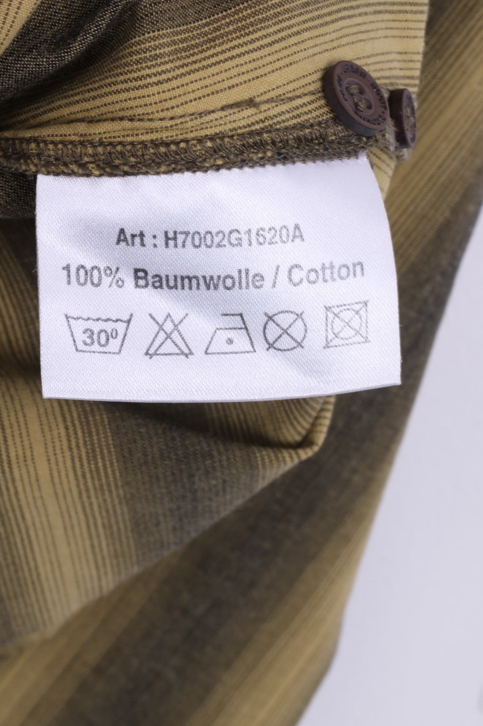 Industries Wear Fun Wear Mens L Casual Shirt Green Striped Cotton Long Sleeve