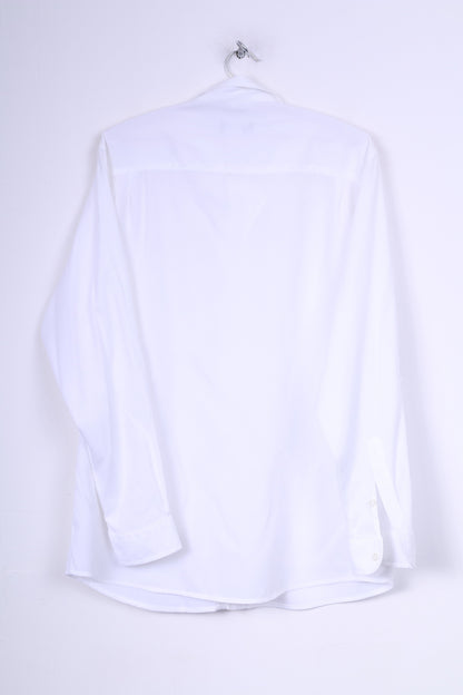 John F.Gee Mens 41/42 XL  Casual Shirt White Long Sleeve