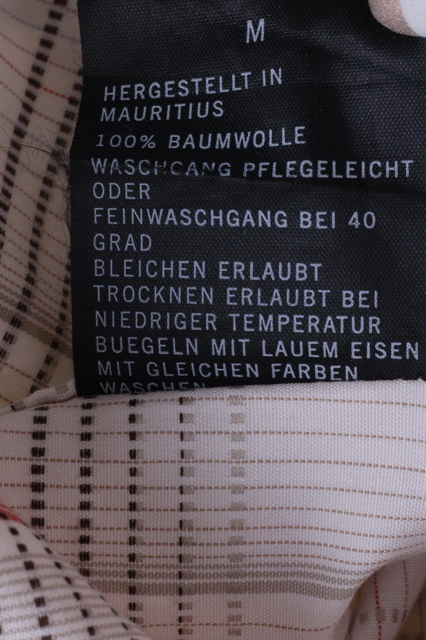 Camicia casual da uomo Nautica M a quadri in cotone ecru a maniche corte