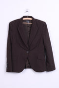 ZARA Basic Womens 42 L Jacket Blazer Brown Single Breasted - RetrospectClothes