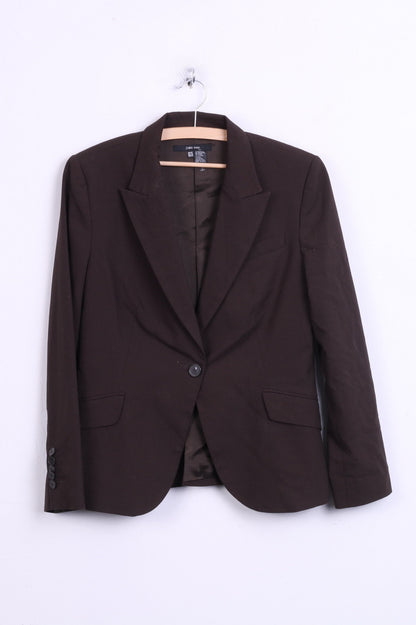 ZARA Basic Womens 42 L Jacket Blazer Brown Single Breasted – Retrospect  Clothes
