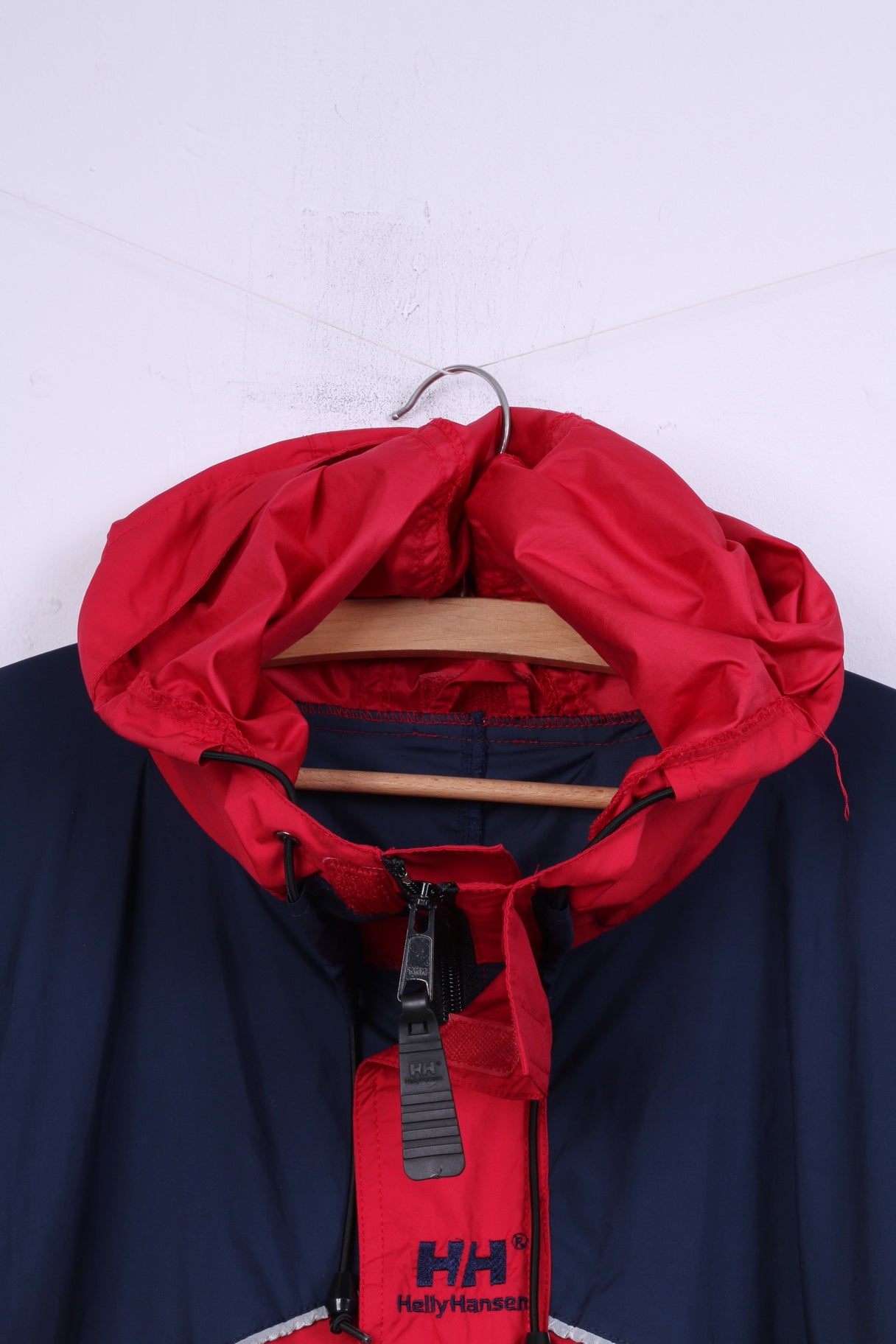 Helly Hansen Mens L 54-56 Lightweight Jacket Red Navy Hooded Top