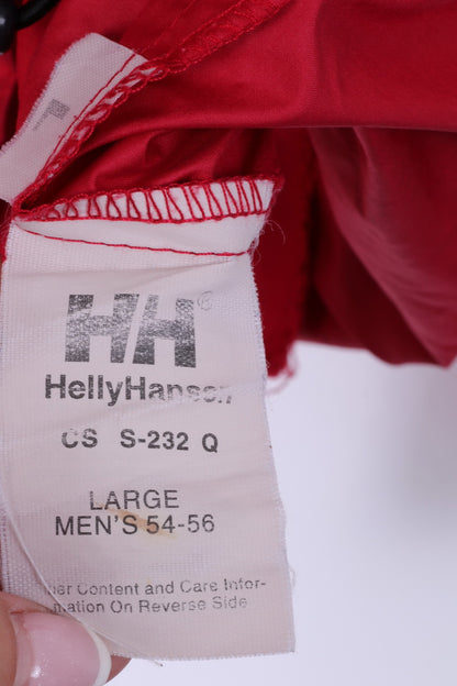 Helly Hansen Mens L 54-56 Lightweight Jacket Red Navy Hooded Top