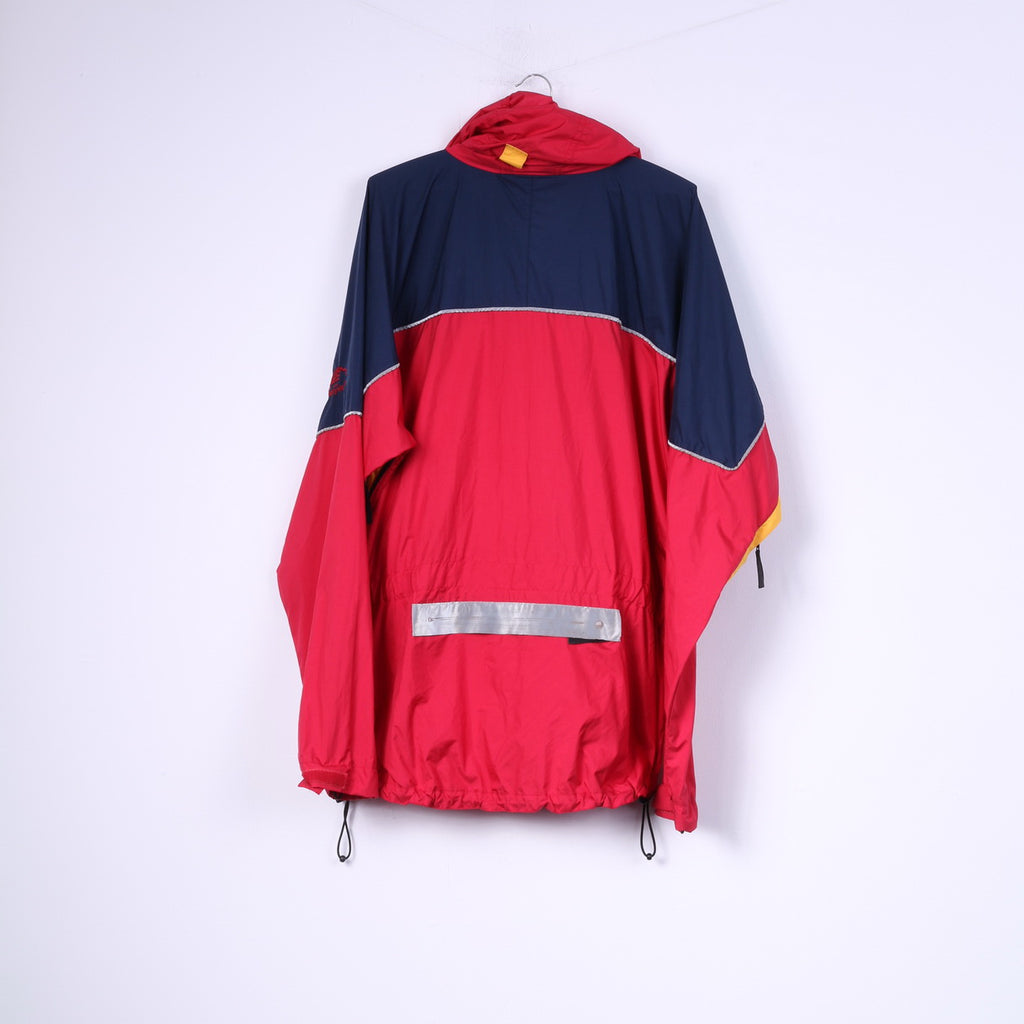 Helly Hansen Mens L 54-56 Lightweight Jacket Red Navy Hooded Top