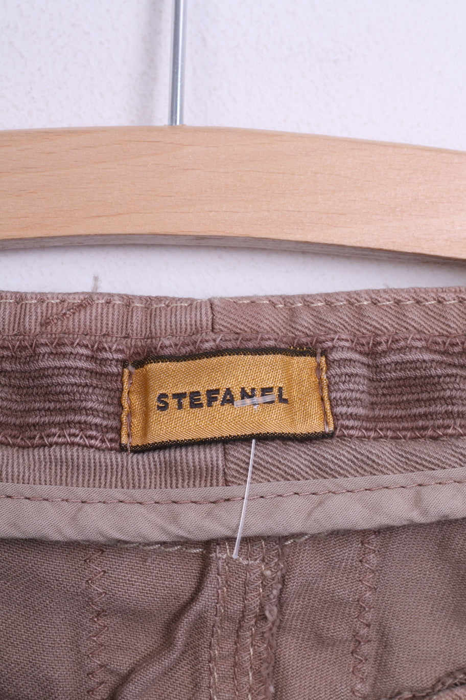 New Stefanel Womens 40 S Trousers Gold Pantalone Over Drill - RetrospectClothes
