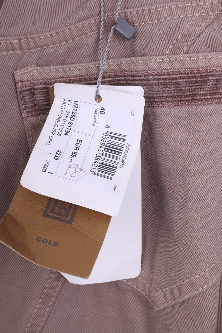 New Stefanel Womens 40 S Trousers Gold Pantalone Over Drill - RetrospectClothes