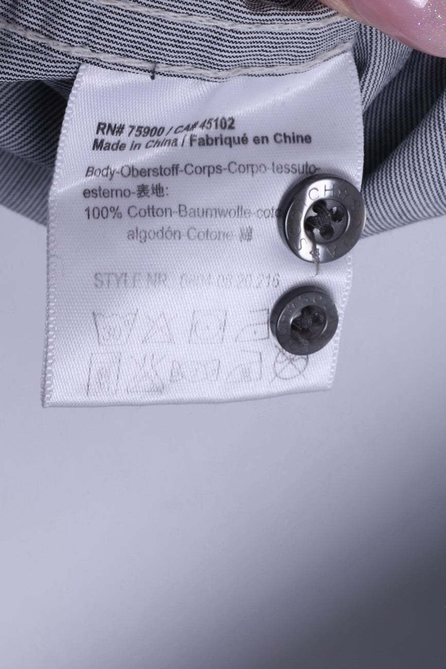 Camicia casual da uomo Scotch &amp; Soda L in cotone grigio, abbigliamento sportivo quotidiano, manica lunga leggera