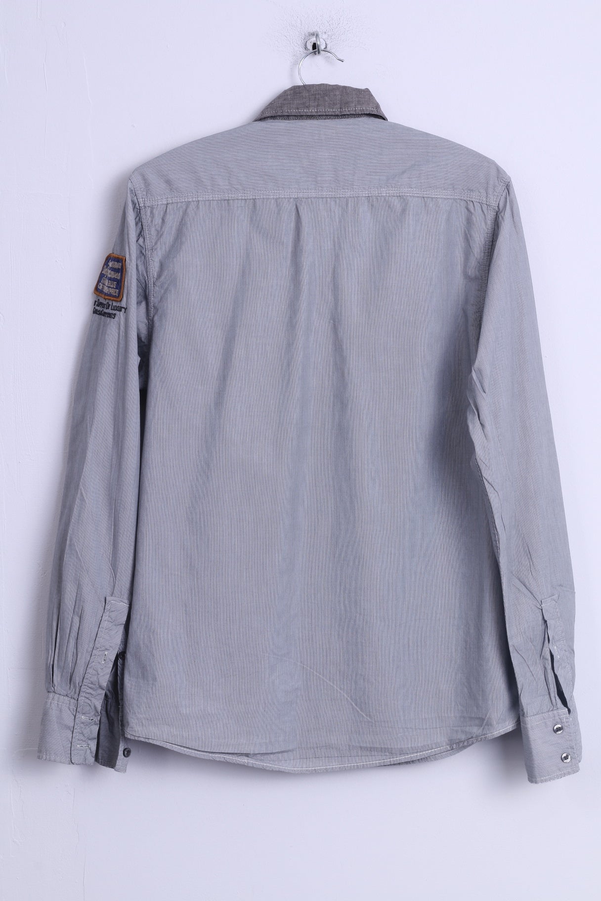 Camicia casual da uomo Scotch &amp; Soda L in cotone grigio, abbigliamento sportivo quotidiano, manica lunga leggera