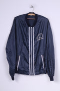 TilT Giacca leggera da uomo 6x7 L Cerniera completa Colletto da baseball blu scuro Peconic Queen Jeresy Abbigliamento sportivo vintage 