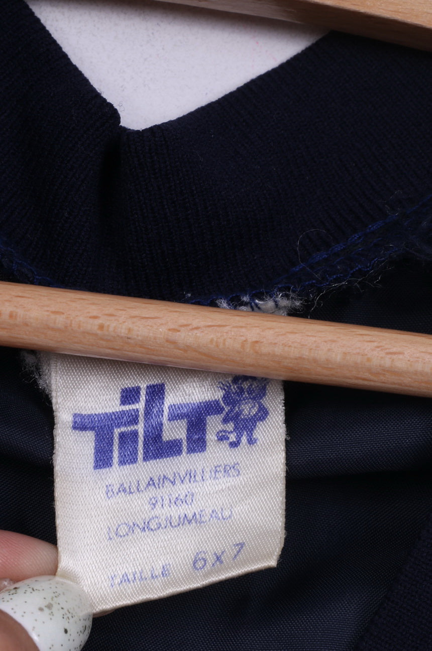 TilT Mens 6x7 L Lightweight Jacket Full Zipper Navy Baseball Collar Peconic Queen Jeresy Sportswear Vintage