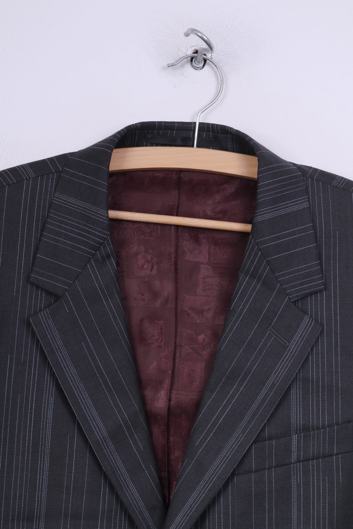 Paul Smith London Blazer 38 Rayé Gris Foncé en Laine à Simple Boutonnage Homme 