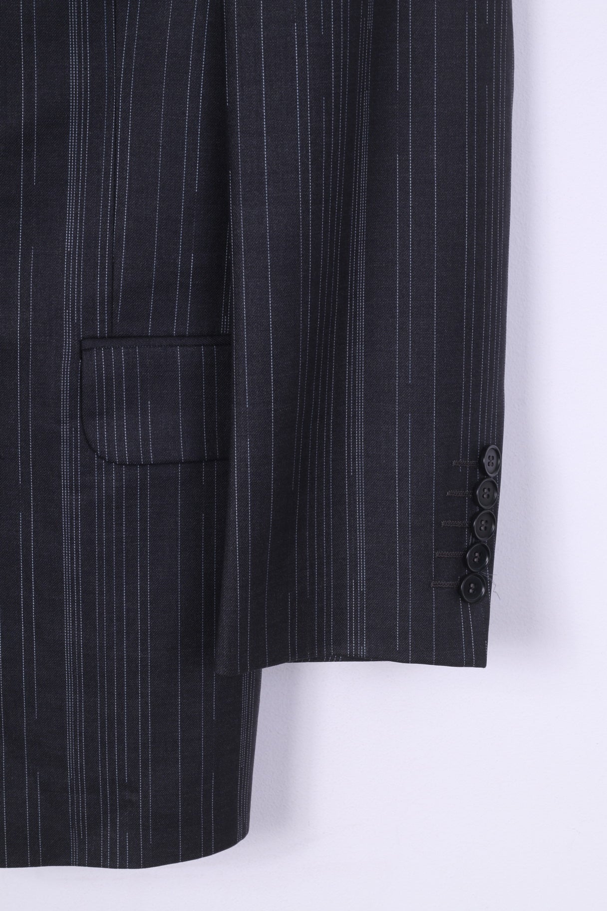 Paul Smith London Blazer 38 Rayé Gris Foncé en Laine à Simple Boutonnage Homme 