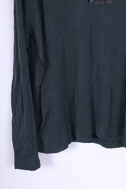 Designer Uomo T-shirt XXL da uomo Girocollo a maniche lunghe in cotone verde