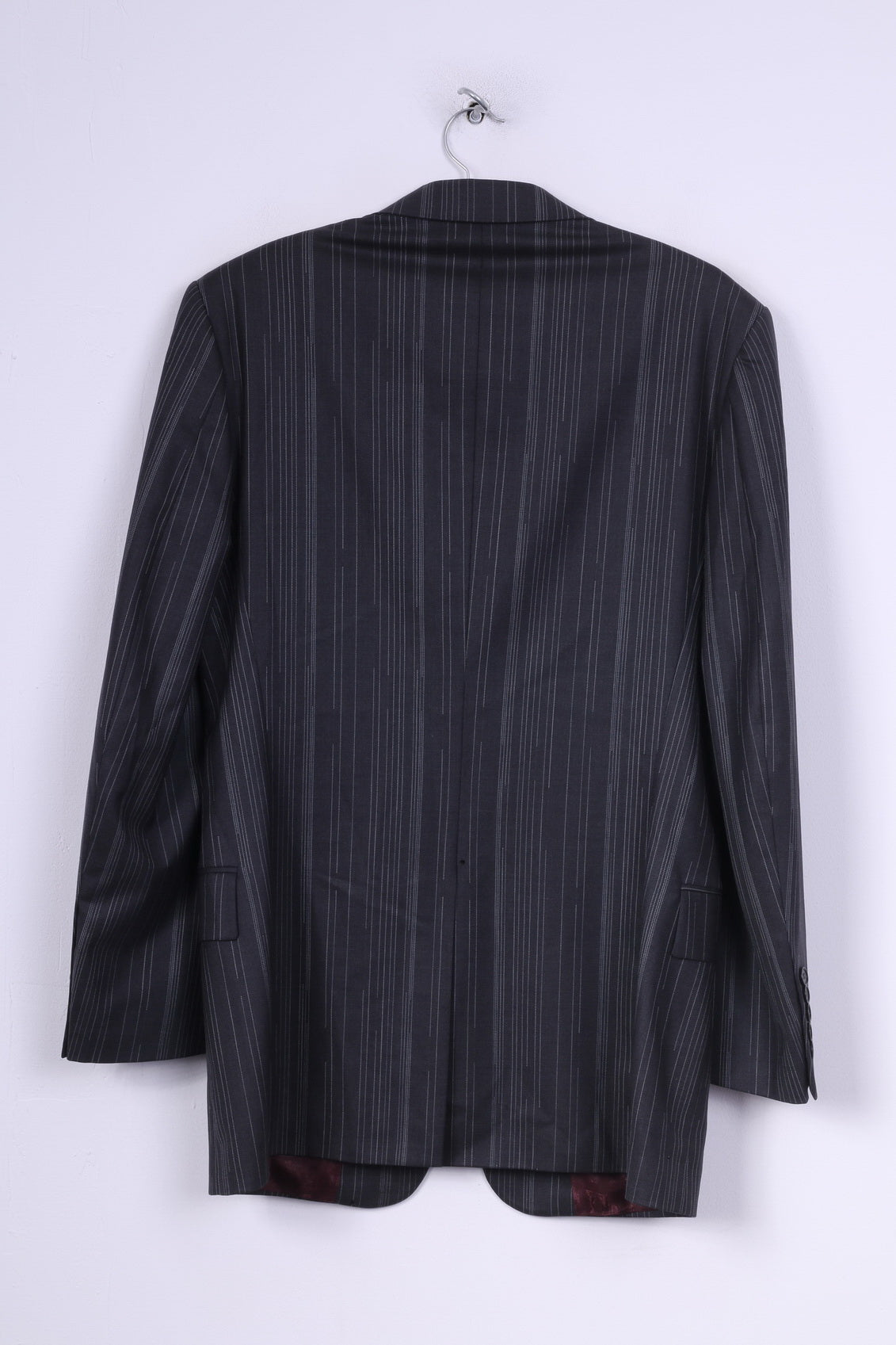 Paul Smith London Mens 38 Blazer Striped Dark Grey Single Breasted Wool