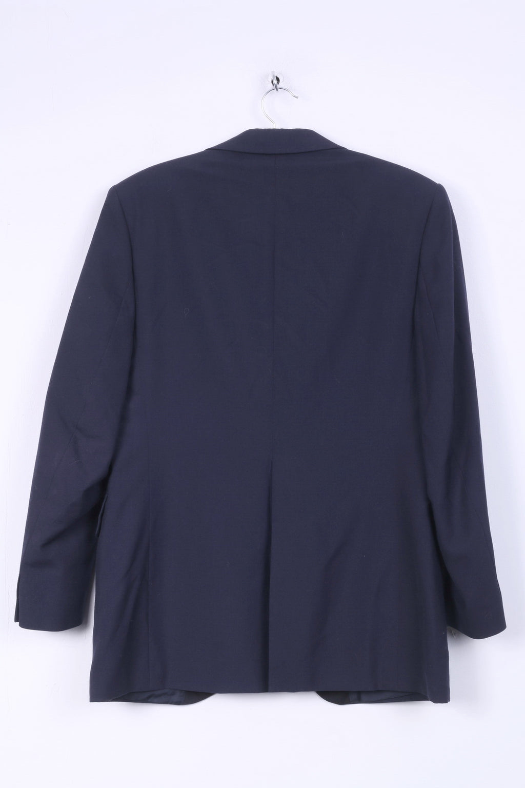 Treviera Grudes Blazer S pour homme Bleu marine Haut de costume simple boutonnage en laine mélangée