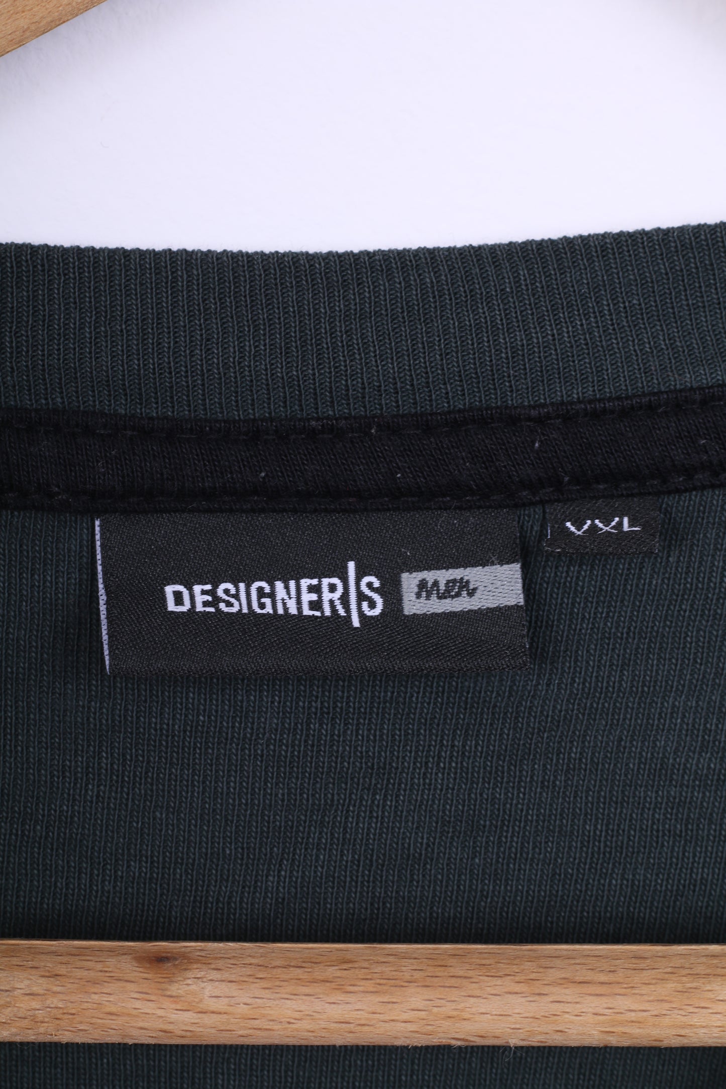 Designers Men Mens XXL T-Shirt Green Cotton Long Sleeve Crew Neck
