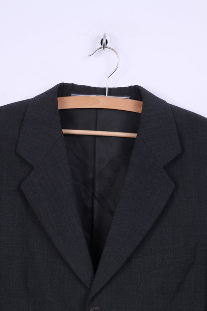 Bertoni Mens S Blazer Grey Wool Blend Single Breasted Jacket