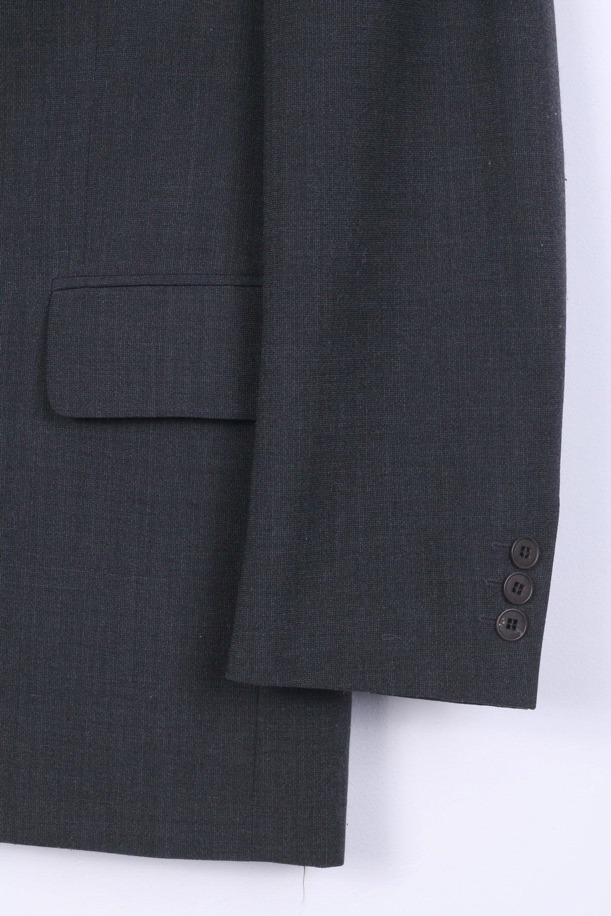 Bertoni Mens S Blazer Grey Wool Blend Single Breasted Jacket