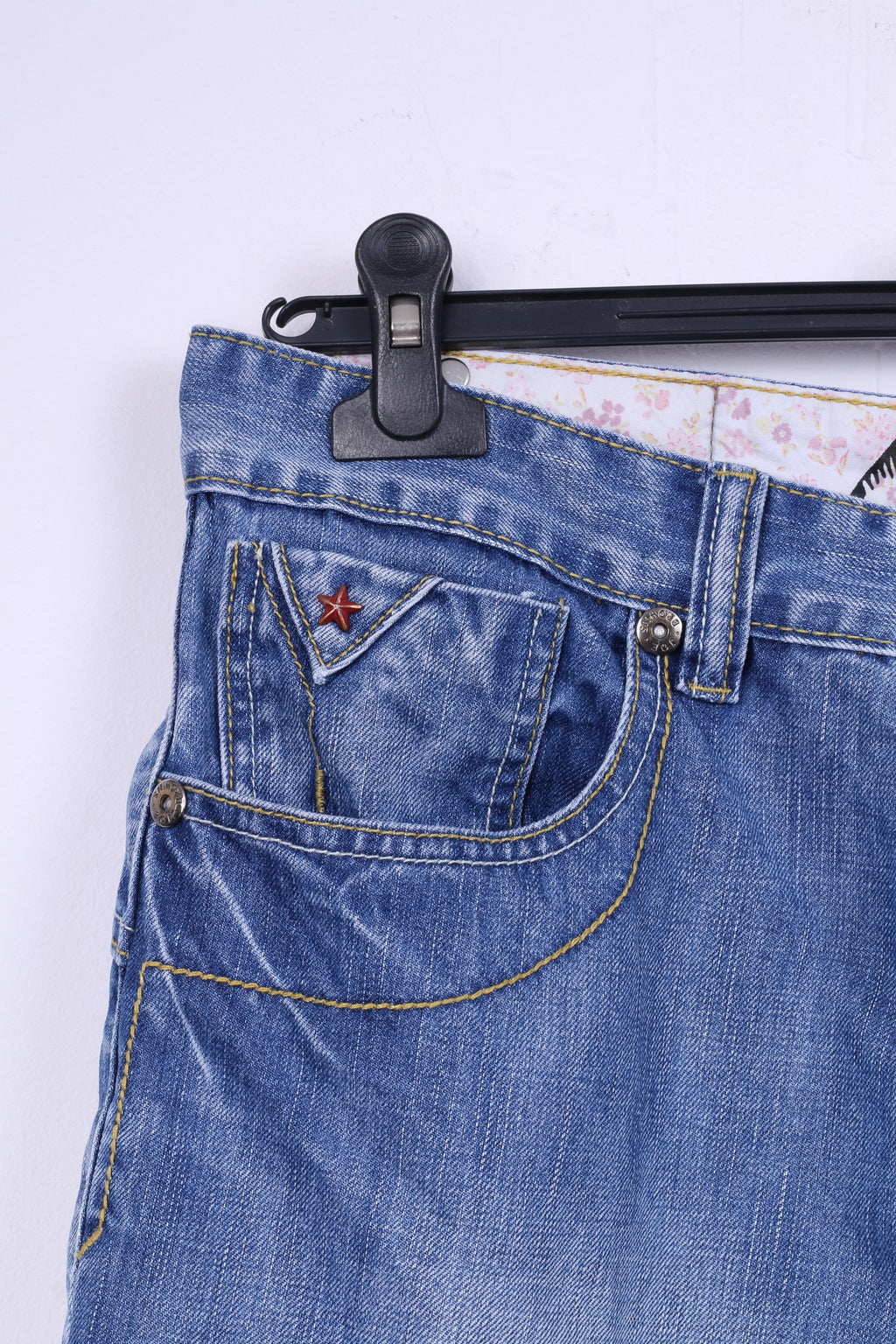 Joe Browns Men 32 Denim Trousers Blue Cotton Ripped Jeans Straight Leg