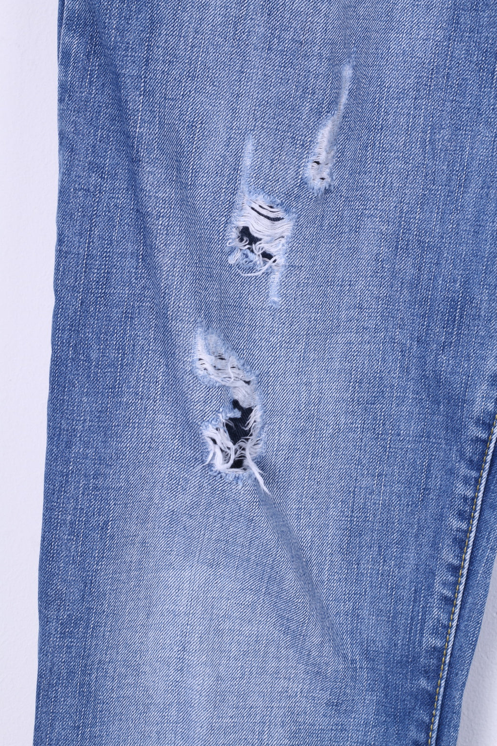 Joe Browns Men 32 Denim Trousers Blue Cotton Ripped Jeans Straight Leg