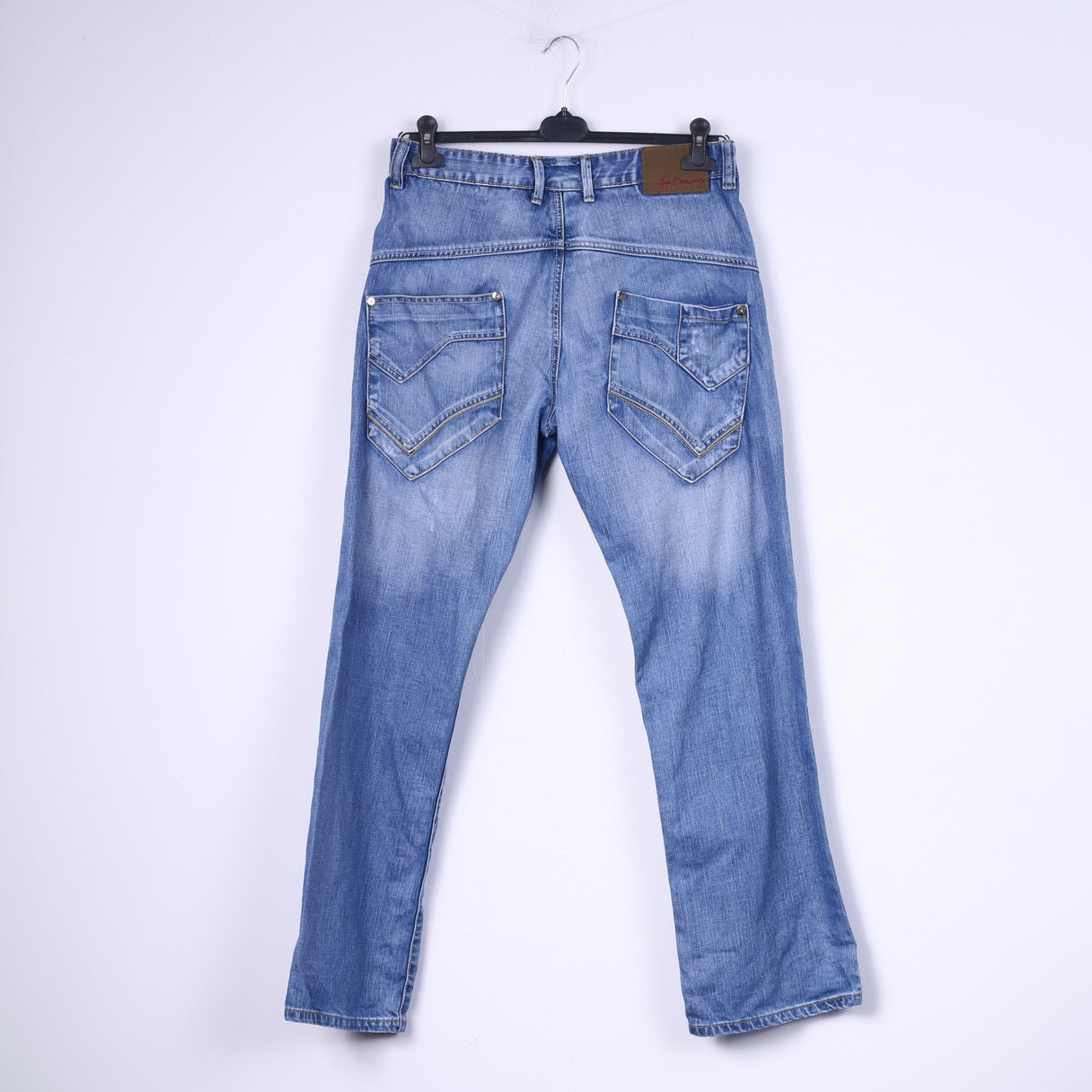 Joe Browns Hommes 32 Denim Pantalon Bleu Coton Déchiré Jeans Jambe Droite