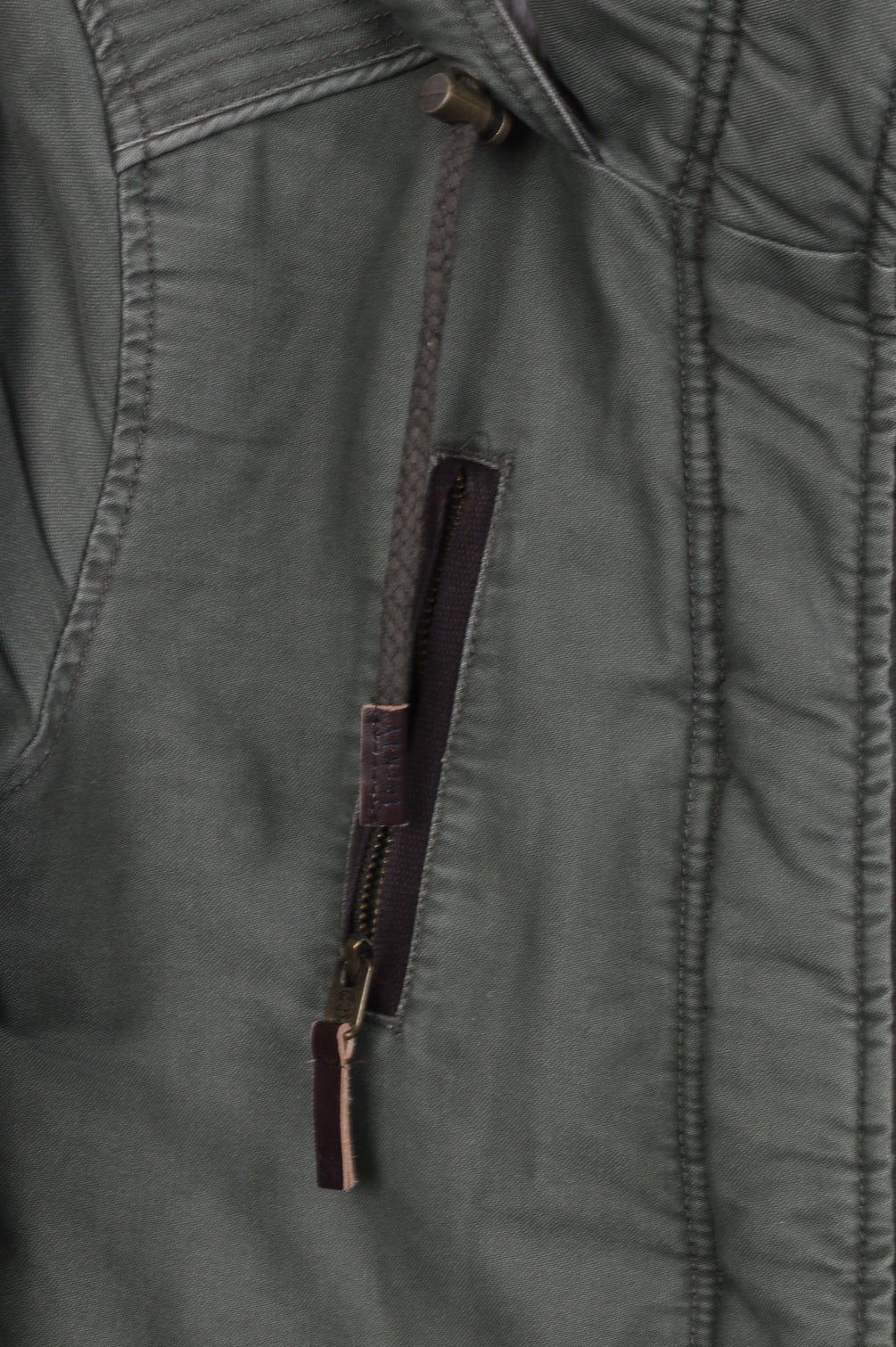 Parka foderato con cappuccio in cotone verde da donna Twenty Three