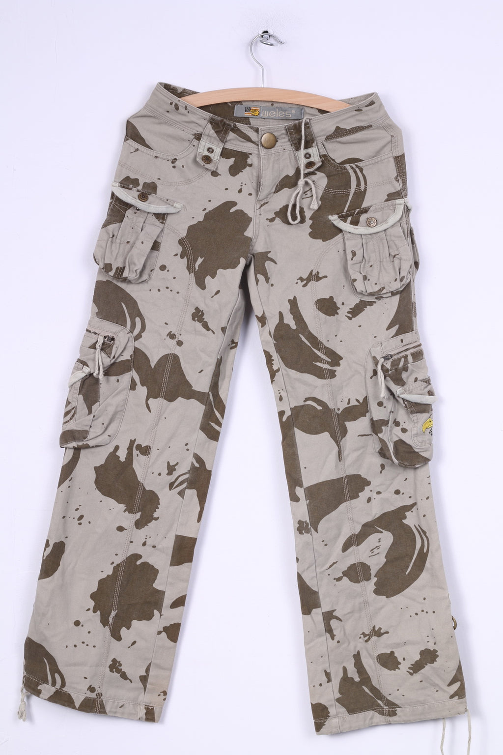 Pantaloni cargo Weles in the Air da donna 27 mimetici color kaki 