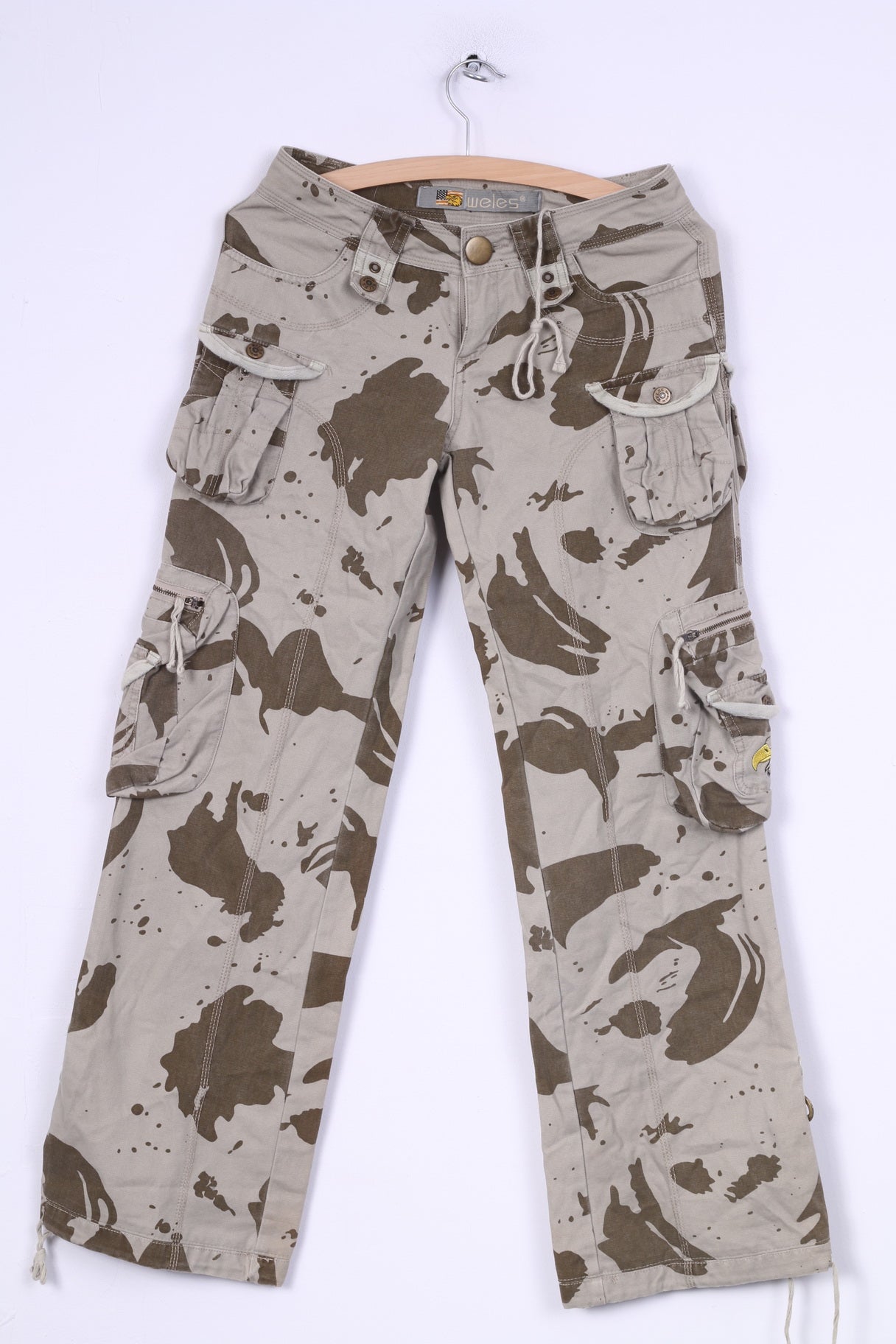 Pantaloni cargo Weles in the Air da donna 27 mimetici color kaki 