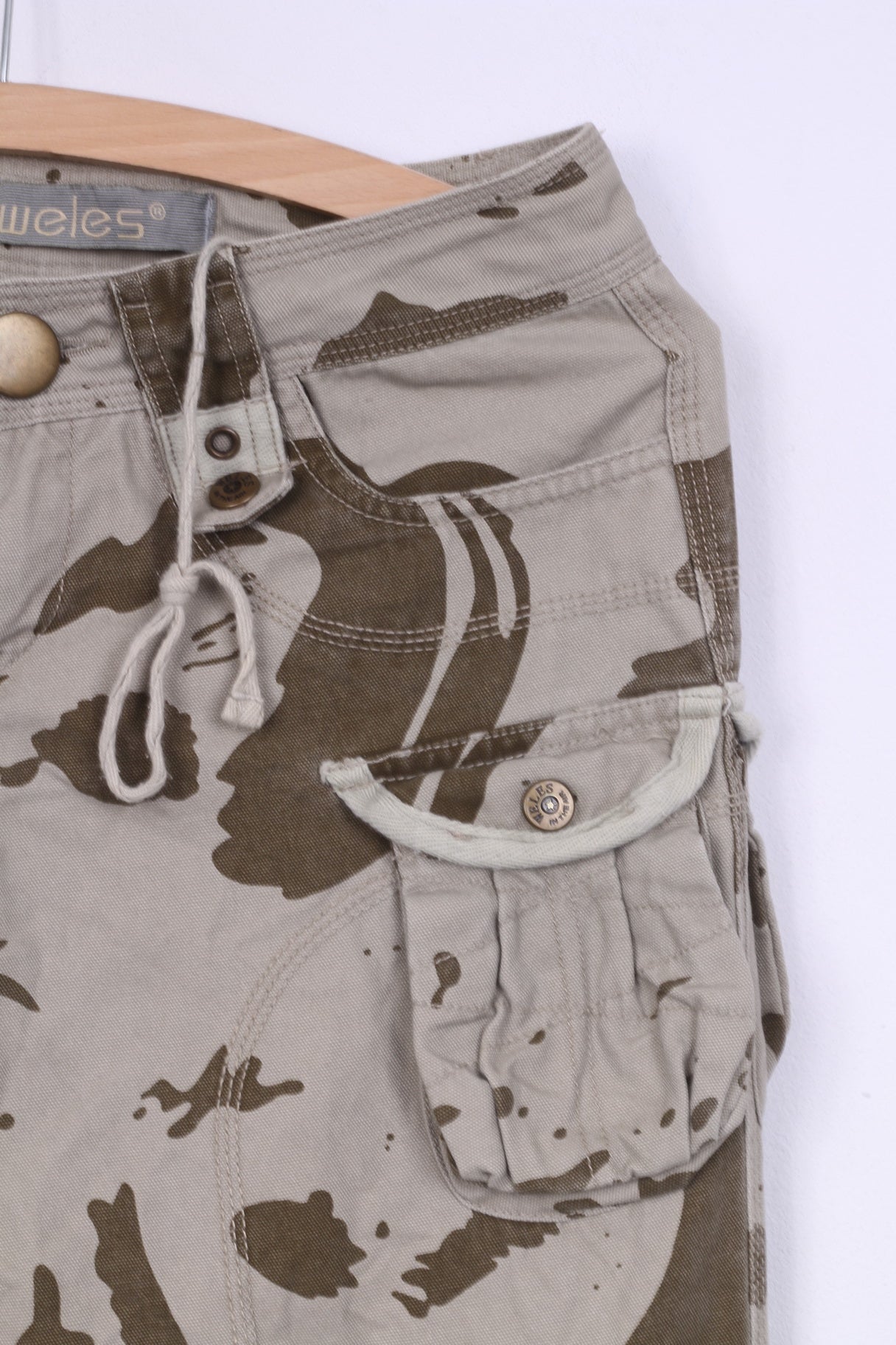 Pantaloni cargo Weles in the Air da donna 27 mimetici color kaki 