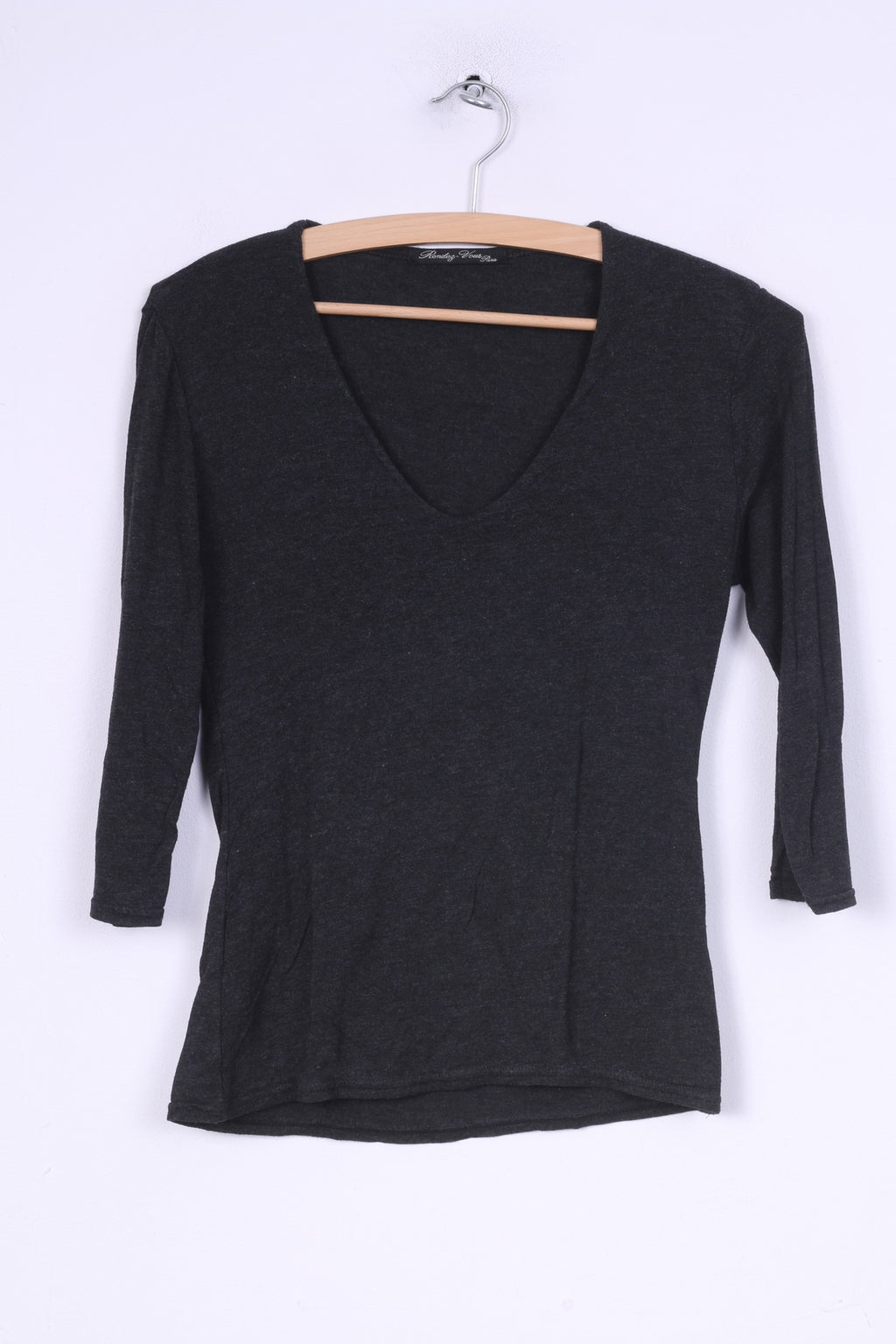 Randez Vous Womens S T4 Shirt Long Sleeve V Neck Black