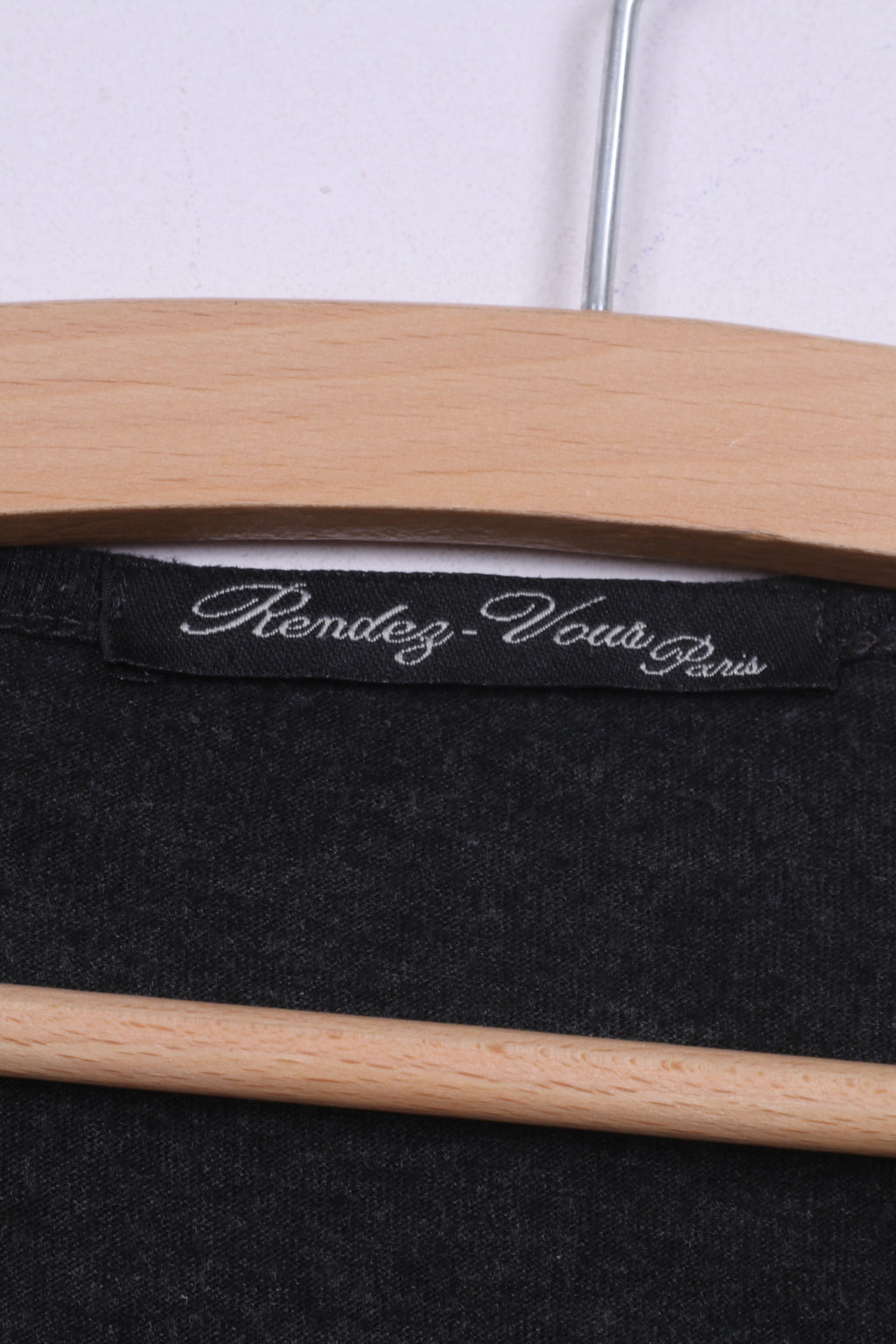 Randez Vous Womens S T4 Shirt Long Sleeve V Neck Black