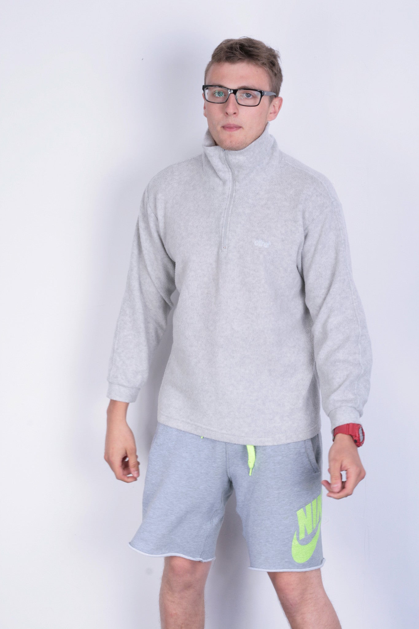 Etirel le style Sportif Mens M Sweatshirt Zip Neck Fleece Top - RetrospectClothes