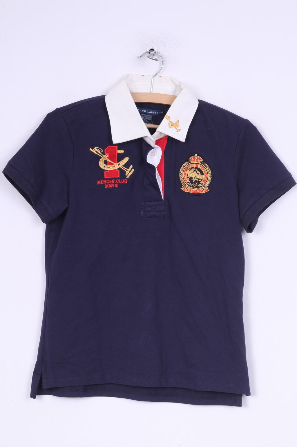 New Ralph Lauren Womens XL Polo Shirt Navy Short Sleeve Custom Fit