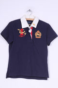 Nouveau Ralph Lauren Polo XL pour femme Bleu marine à manches courtes Ajustement personnalisé 