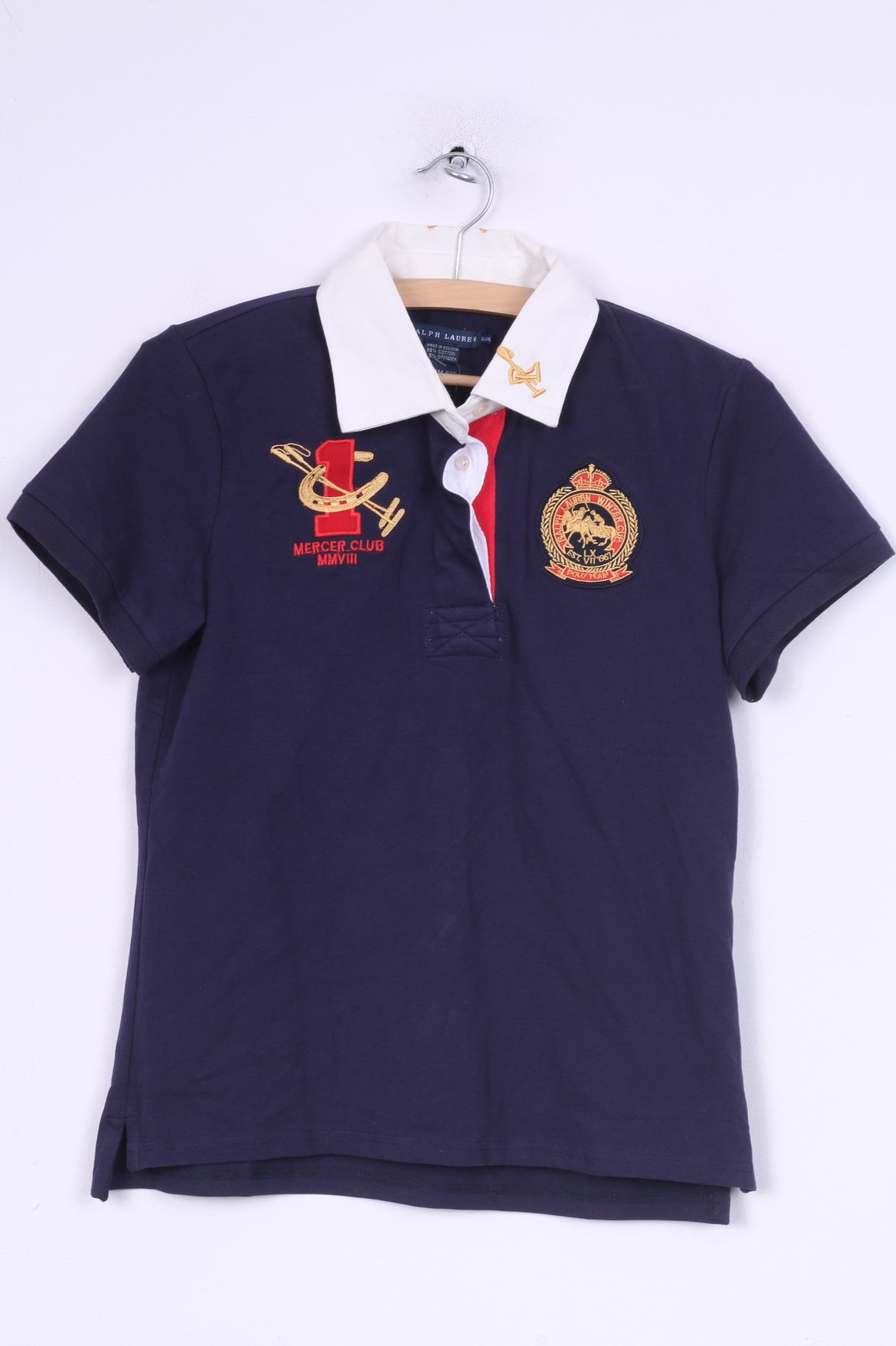 New Ralph Lauren Womens XL Polo Shirt Navy Short Sleeve Custom Fit