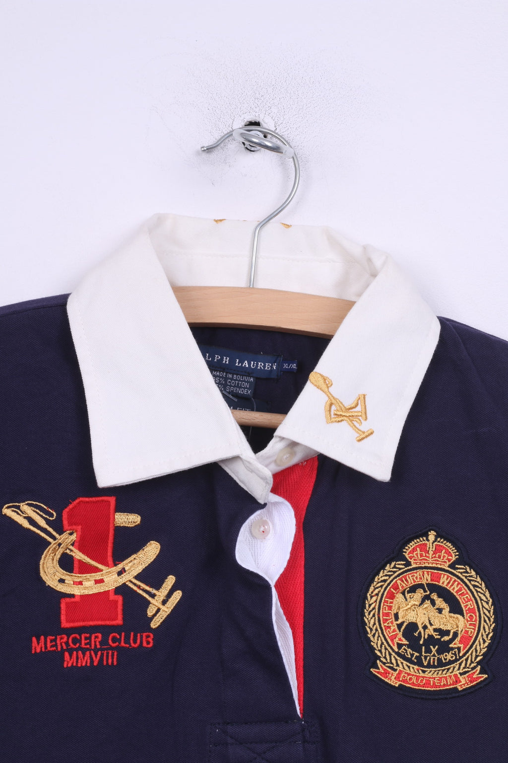 New Ralph Lauren Womens XL Polo Shirt Navy Short Sleeve Custom Fit