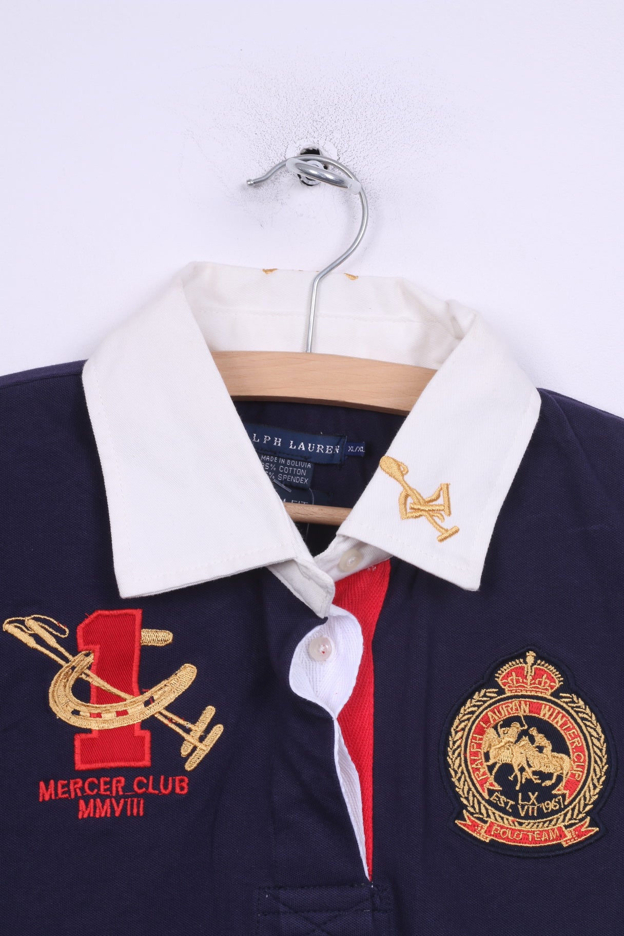 New Ralph Lauren Womens XL Polo Shirt Navy Short Sleeve Custom Fit