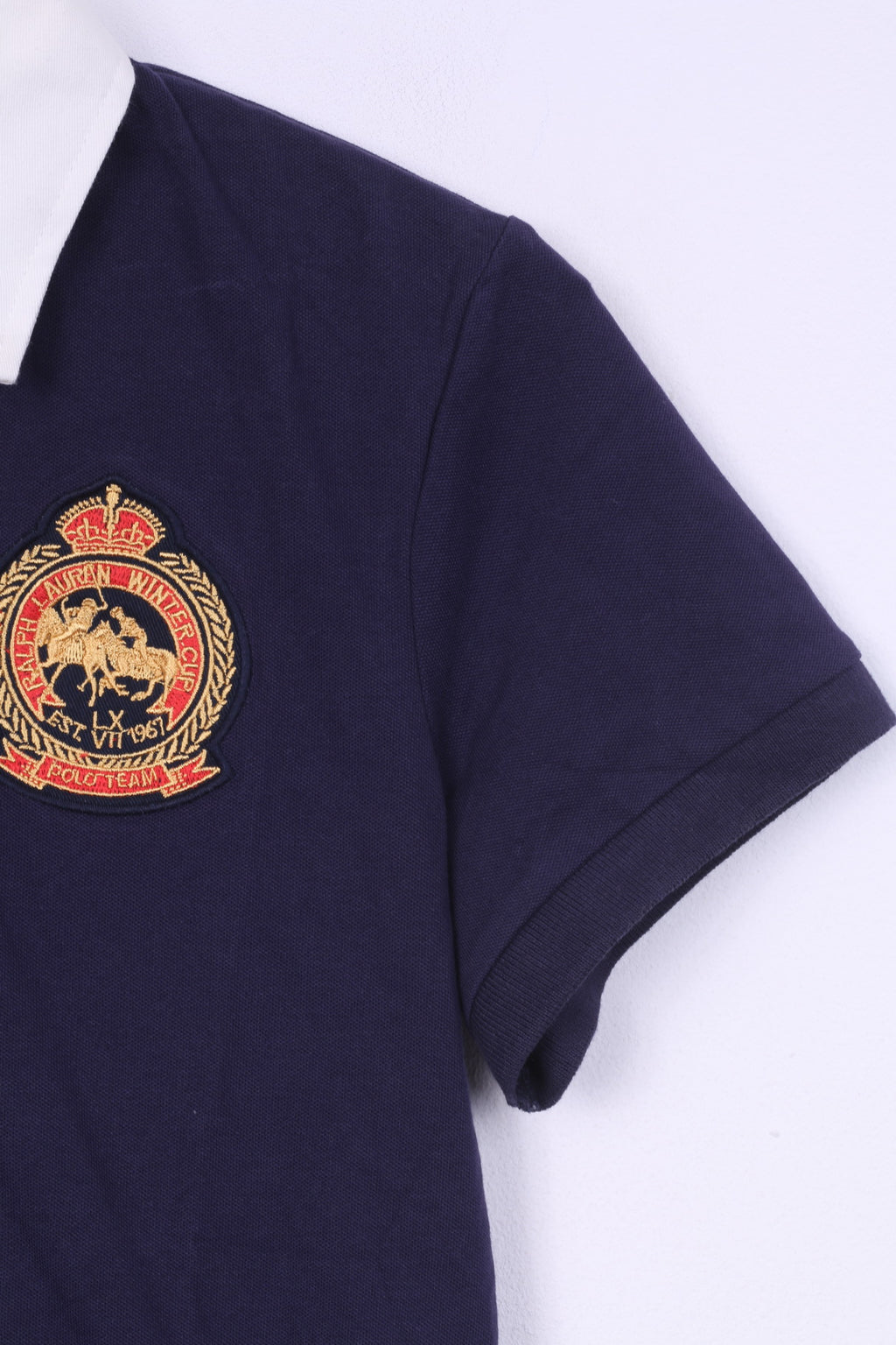 New Ralph Lauren Womens XL Polo Shirt Navy Short Sleeve Custom Fit