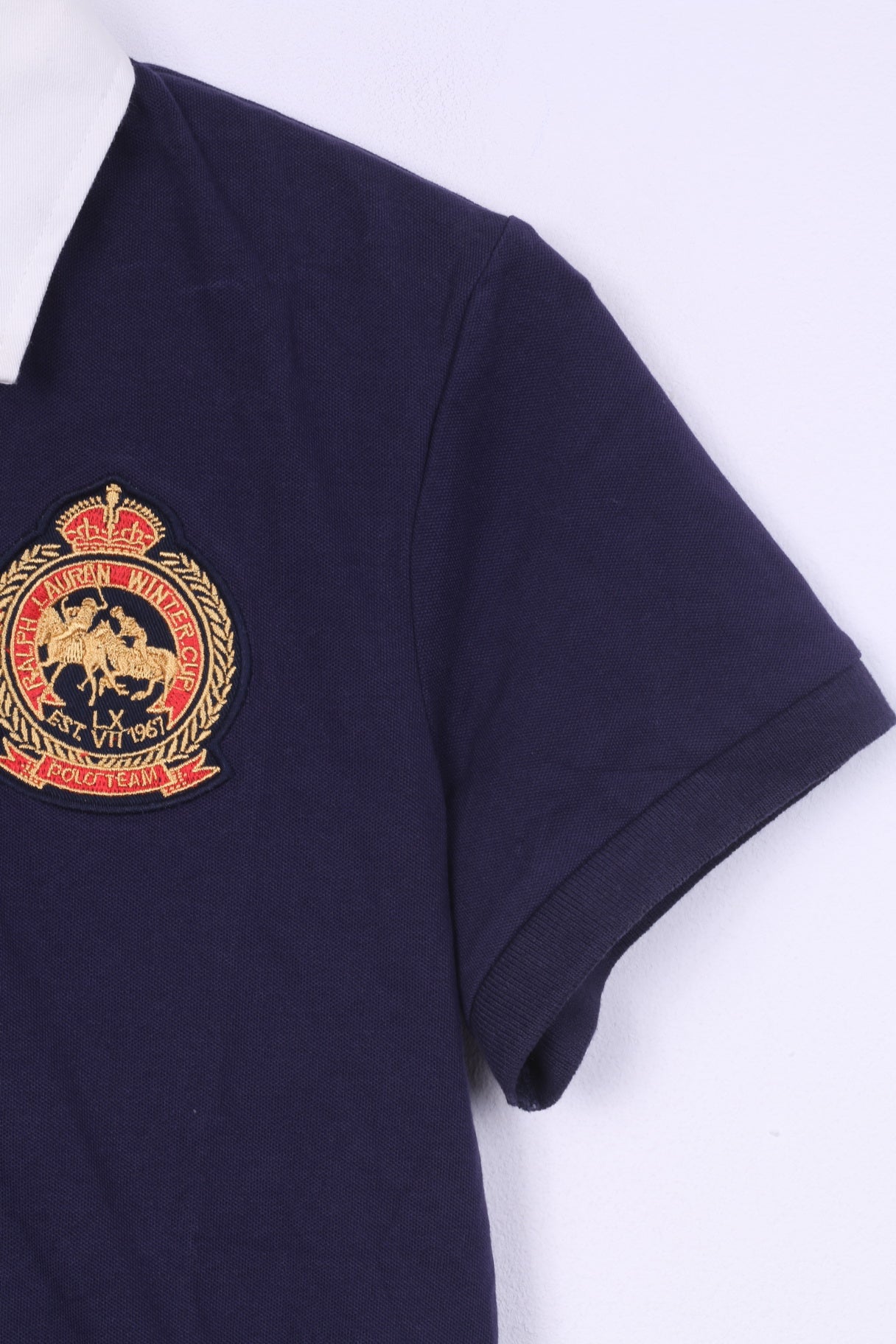 New Ralph Lauren Womens XL Polo Shirt Navy Short Sleeve Custom Fit