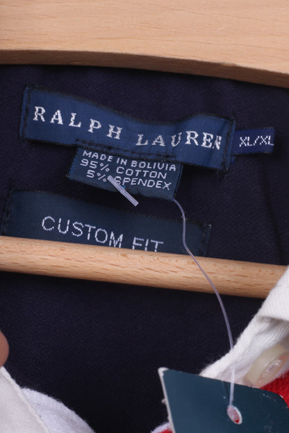Nouveau Ralph Lauren Polo XL pour femme Bleu marine à manches courtes Ajustement personnalisé 