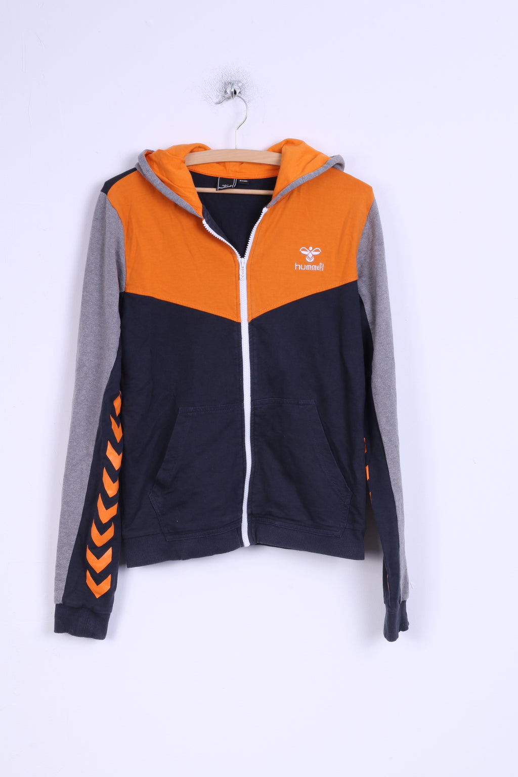 Felpa Hummel per ragazzi di 16 anni Felpa grigia con cappuccio Top attivo con cerniera in cotone