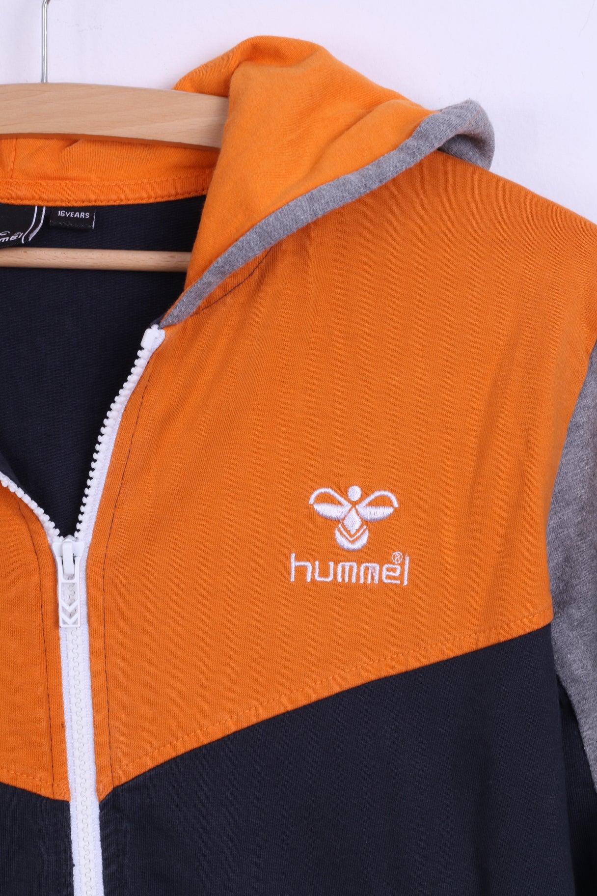 Felpa Hummel per ragazzi di 16 anni Felpa grigia con cappuccio Top attivo con cerniera in cotone