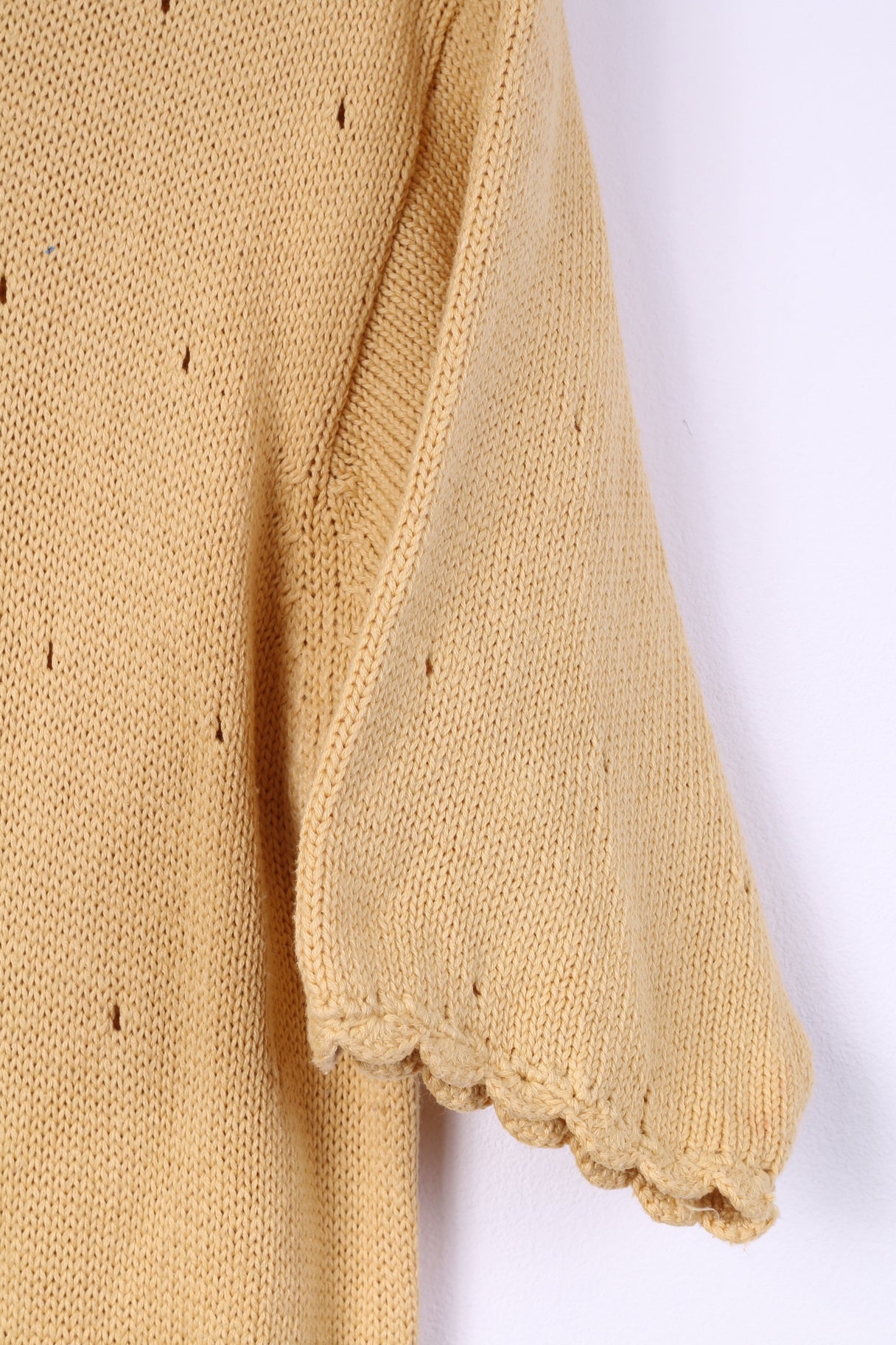 Freebody Womens S Sweater Knitwear Yellow Top Short Sleeve