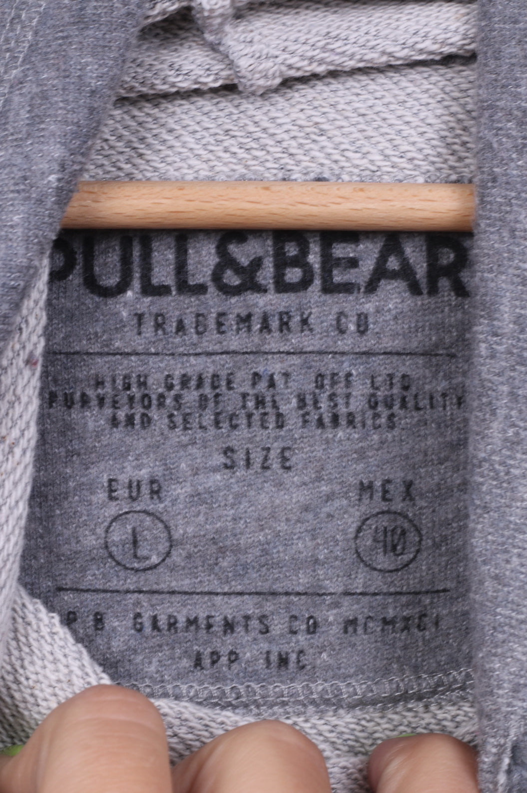 Pull&Bear Mens L Sweatshirt Grey Sport Cotton Livin For The City