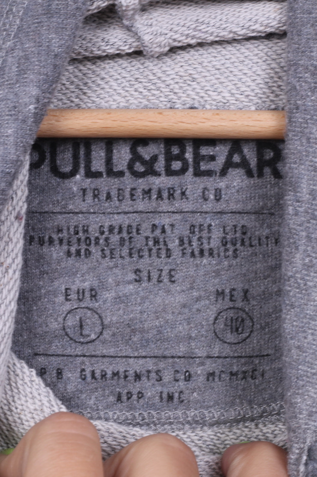Pull&amp;Bear Sweat L Homme Gris Sport Cotton Livin For The City 