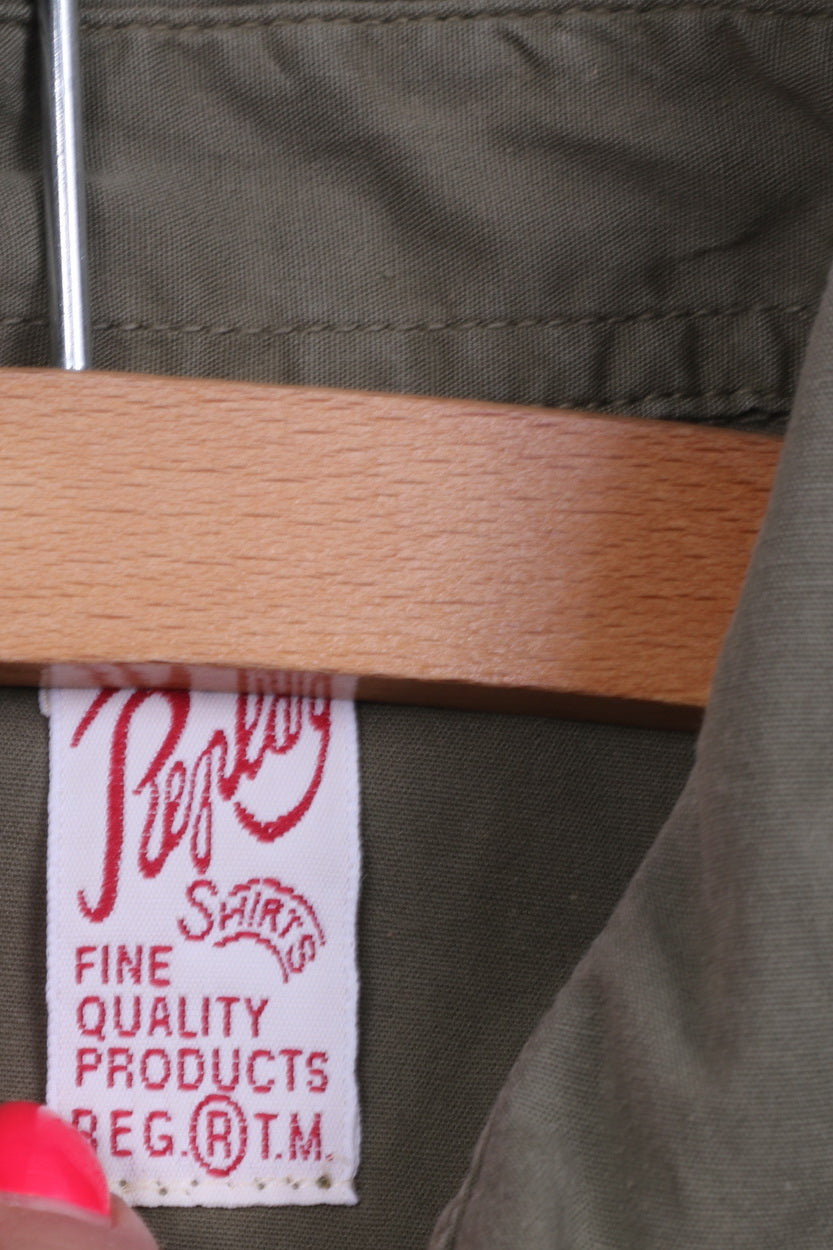 Replay Womens S Casual Shirt Khaki Cotton Slim Fit Long Sleeve