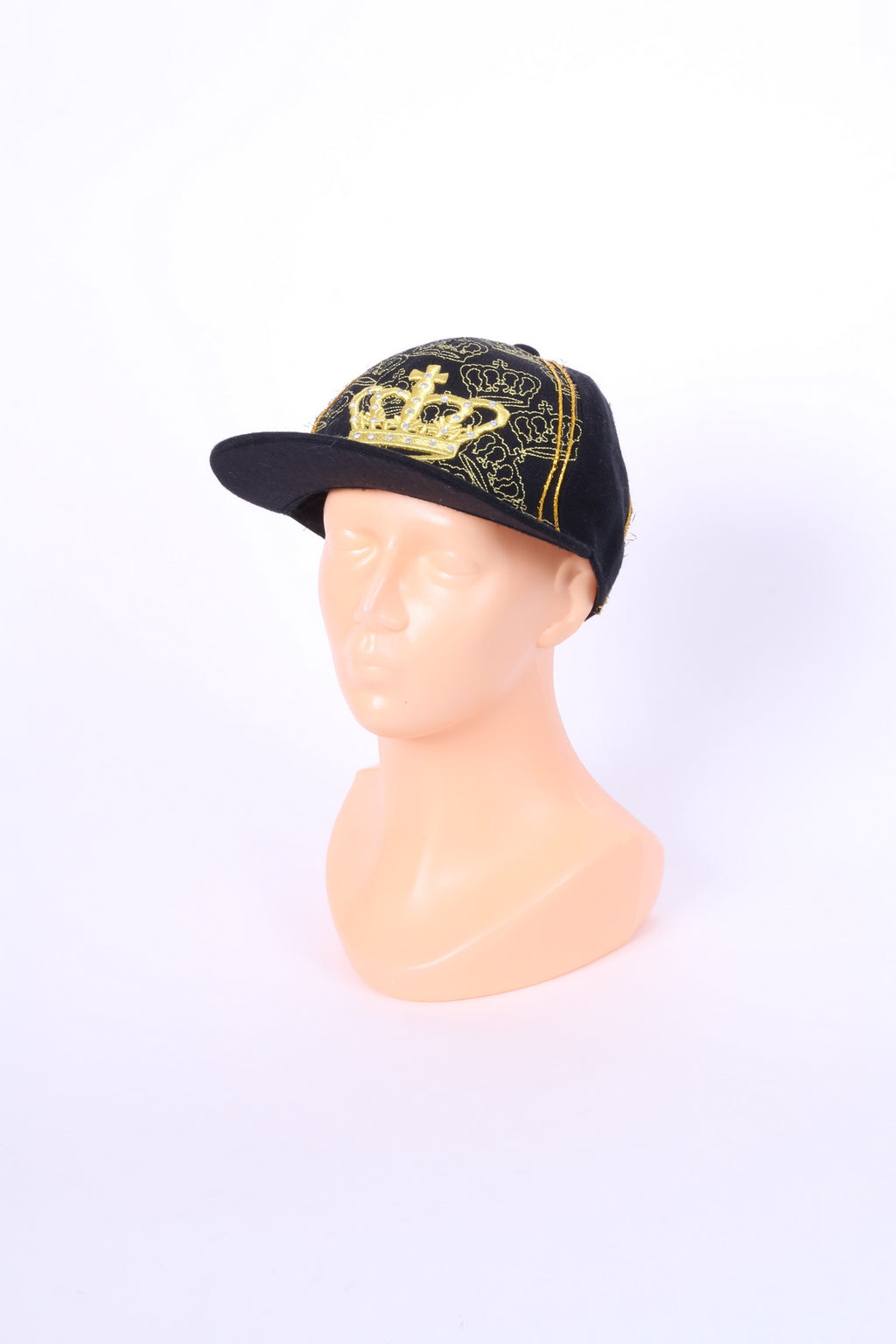 King OF Kings Black 7 Caps Black Baseball Hat Gold Embroidered 58cm