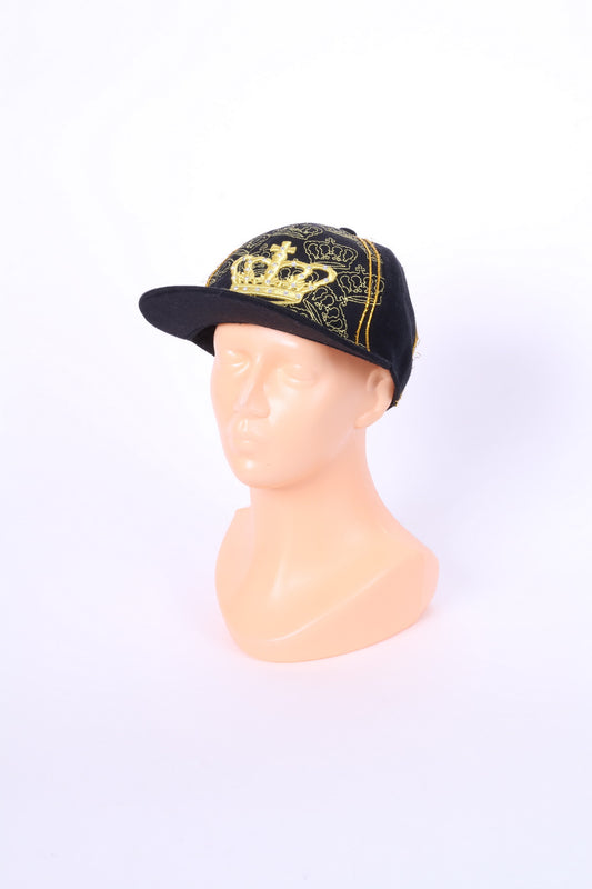 King OF Kings Black 7 Caps Cappello da baseball nero ricamato in oro 58 cm