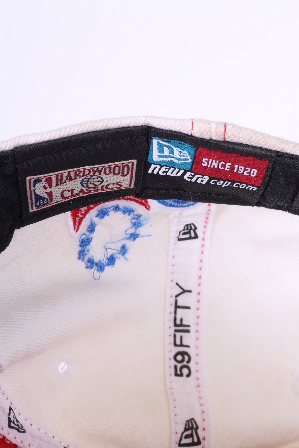 New Era Mens 7.5 Caps NBA Basketball Red White Hat 76 ers 59 FIFTY 59.6 cm