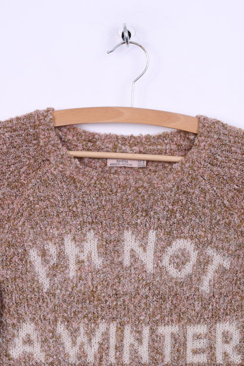 Bershka Pull graphique tricoté multicolore extensible marron pour femme